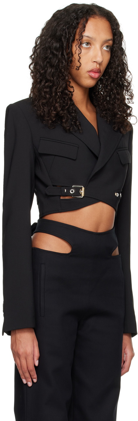 Dion Lee Black Interlock Cropped Blazer Dion Lee