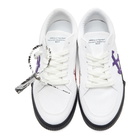 Off-White White and Purple Vulcanized Low Sneakers