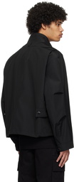 Solid Homme Black Stand Collar Jacket