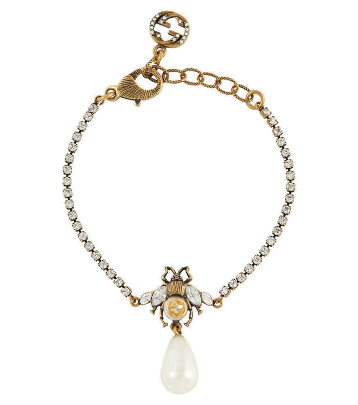 Photo: Gucci - Bee crystal bracelet with faux pearl