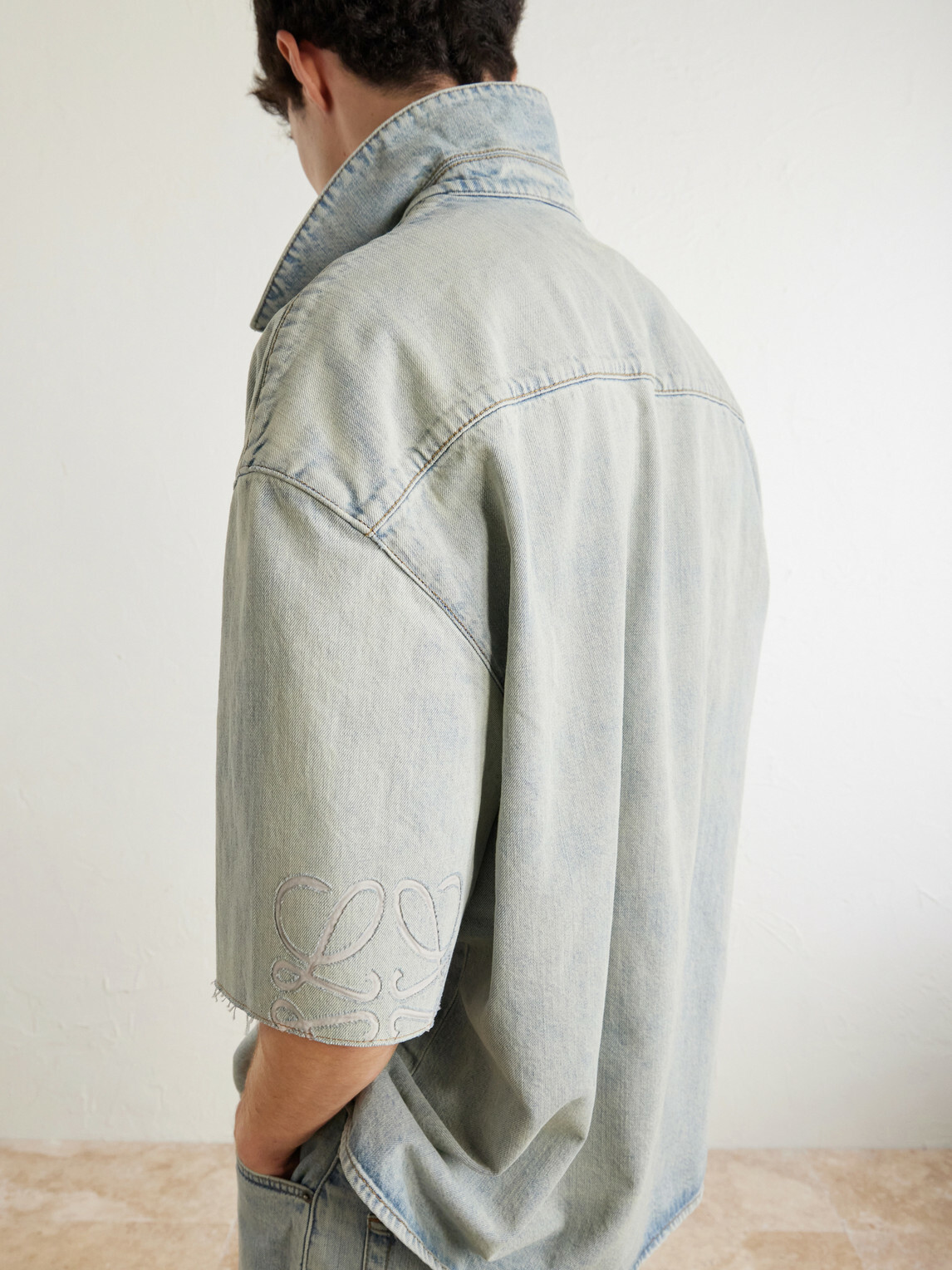 LOEWE - Camp-Collar Denim Shirt - Blue