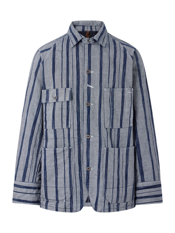 Photo: KAPITAL - Cactus Striped Cotton-Kasuri Jacket - Blue