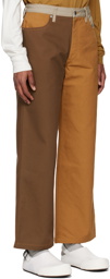 Eckhaus Latta SSENSE Exclusive Orange & Brown Wide-Leg Jeans