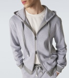 Brioni Cotton-blend zip-up hoodie