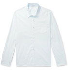 James Perse - Slim-Fit Garment-Dyed Stretch Cotton-Blend Poplin Shirt - Blue