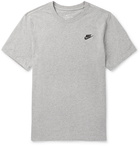 NIKE - Logo-Embroidered Mélange Cotton-Jersey T-Shirt - Gray