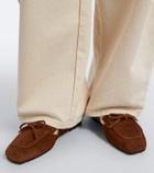 Aeyde Jasper shearling-lined suede boat shoes