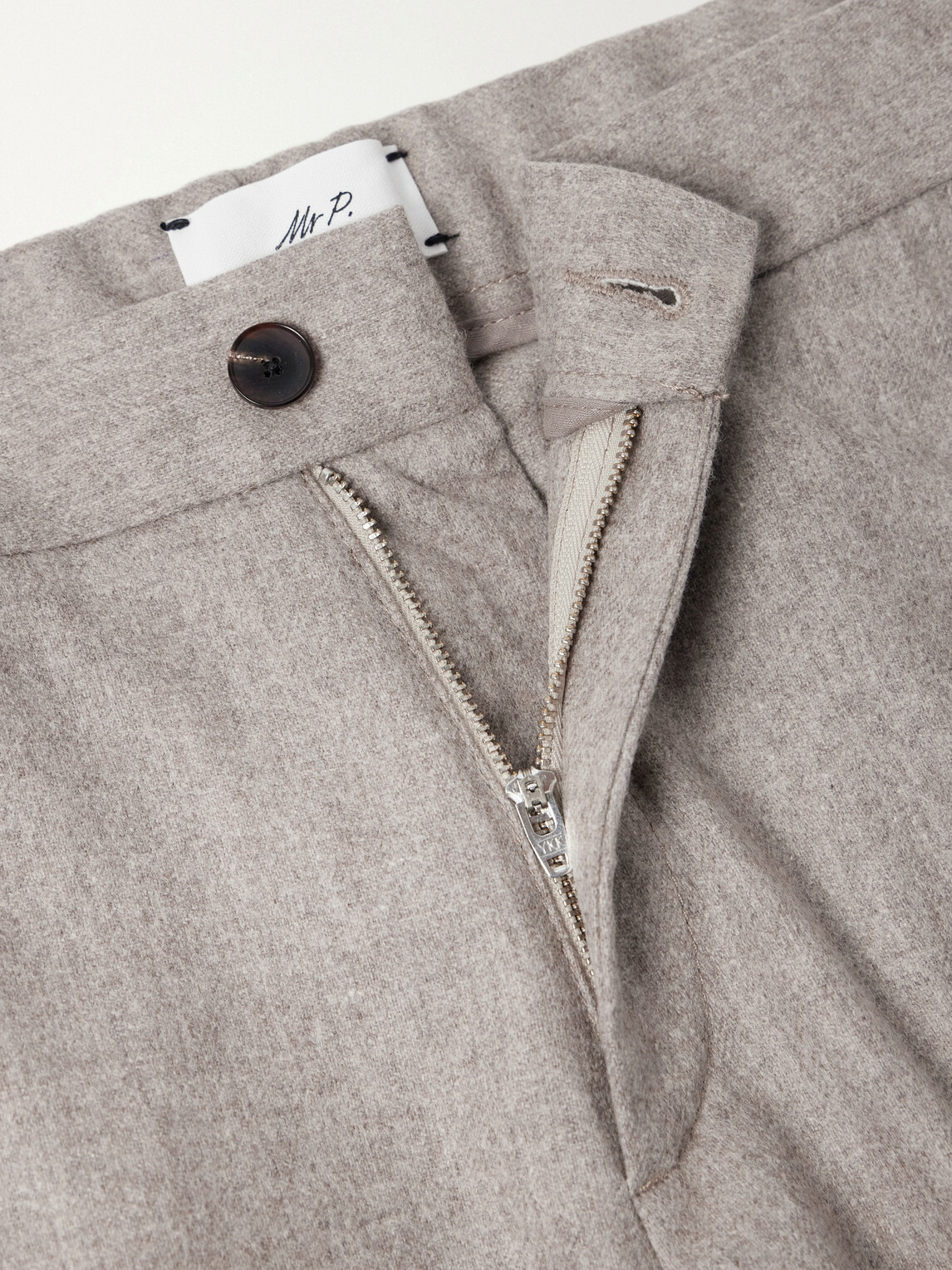 Mr P. - Straight-Leg Wool-Blend Flannel Trousers - Neutrals