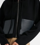 Loewe Leather-trimmed wool hoodie