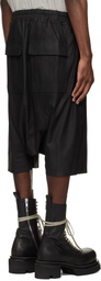 Rick Owens Black Temple Rick S Pods Leather Shorts