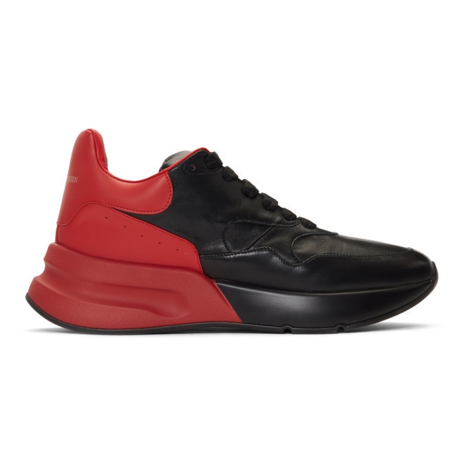Photo: Alexander McQueen Black and Red Oversized Runner Sneakers
