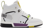 Moschino White Streetball High Sneakers