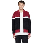 Johnlawrencesullivan Red and Black Colorblock Bomber Jacket