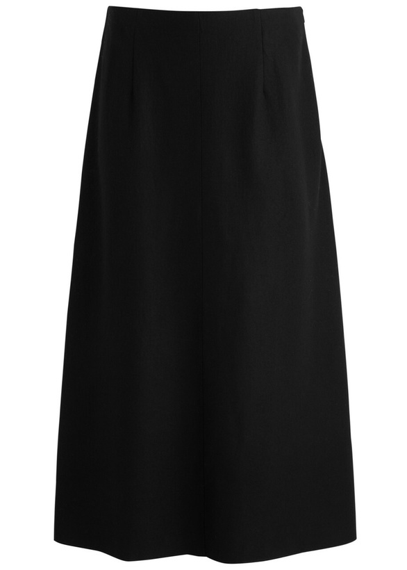 Photo: Eileen Fisher Wool Midi Skirt Black