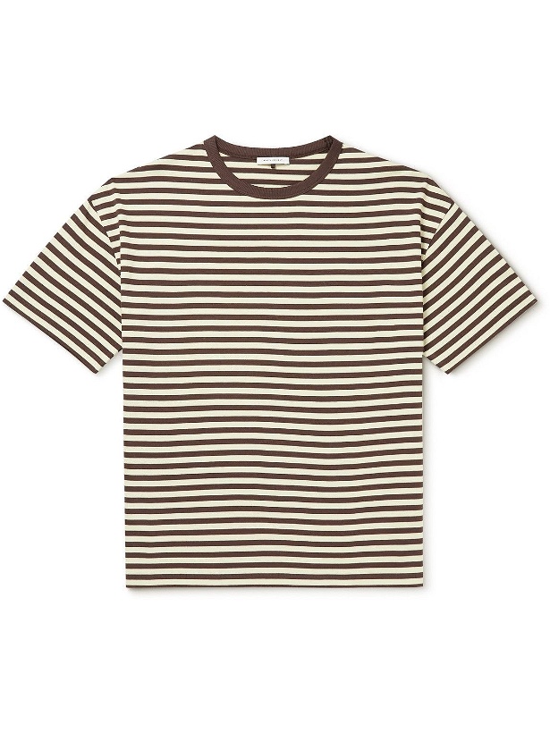 Photo: Ninety Percent - Striped Organic Cotton-Jersey T-Shirt - Brown