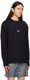 MSGM Black Printed Long-Sleeve T-Shirt