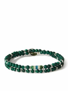 Mikia - Silver Malachite Beaded Bracelet