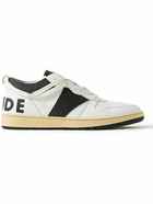 Rhude - Rhecess Colour-Block Distressed Leather Sneakers - White