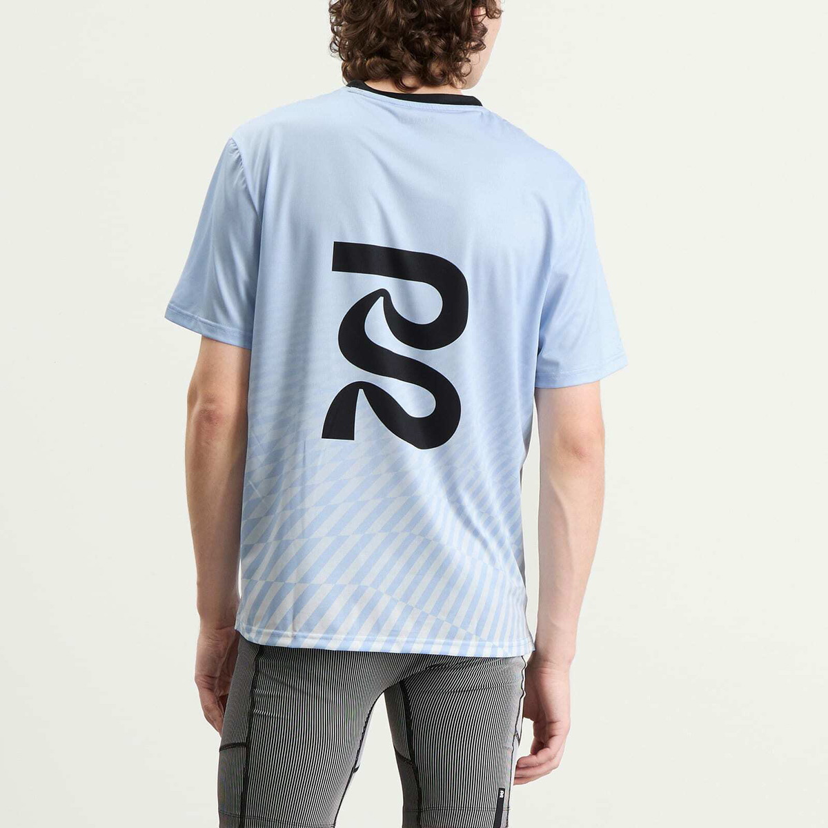 Bandit Men's Drift SS Printed Performance T-Shirt in Undulating Gradient Check/Breeze Blue/Light Breeze Blue