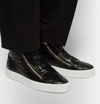 Giuseppe Zanotti - Logoball Croc-Effect Leather High-Top Sneakers - Men - Black