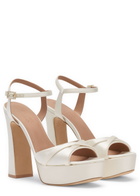 Malone Souliers Keaton 125 Satin Platform Sandals Ivory