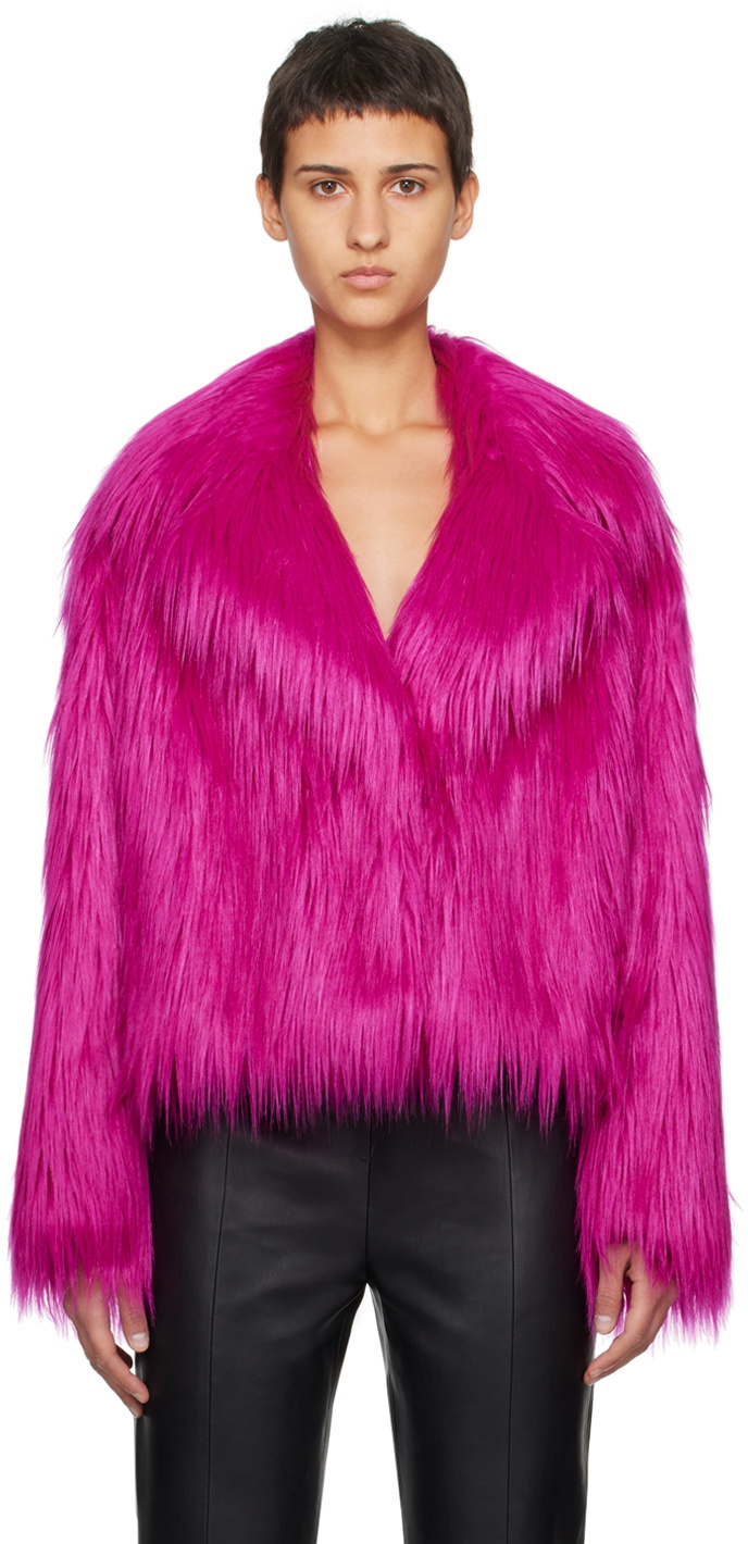 Stand Studio Pink Janet Faux-Fur Jacket