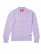 Howlin' - Shaggy Bear Logo-Appliquéd Wool Cardigan - Purple