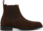BOSS Brown Suede Elasticated Panels Chelsea Boots