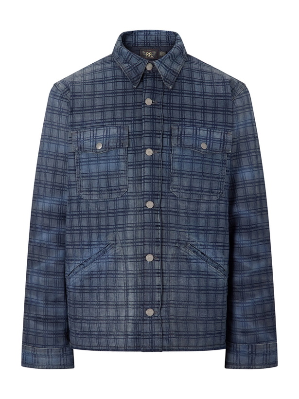 Photo: RRL - Holland Checked Denim Jacket - Blue