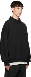 Essentials Black Mock Neck Sweatshirt