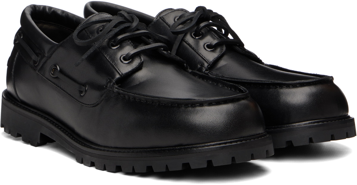 Studio Nicholson Black Guston Boat Shoes