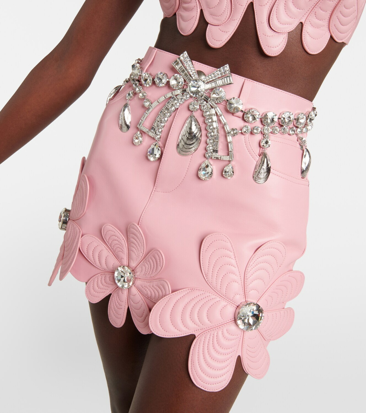 Area Crystal Deco embellished belt