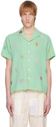 HARAGO Green Embroidered Shirt