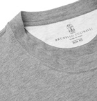 Brunello Cucinelli - Striped Cotton-Jersey T-Shirt - Gray