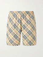 Burberry - Treston Straight-Leg Mid-Length Checked Swim Shorts - Neutrals