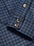 UMIT BENAN B - Houndstooth Cashmere and Silk-Blend Shirt - Blue