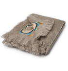 Jupe by Jackie - Kauri Fringed Embroidered Mohair Blanket - Brown