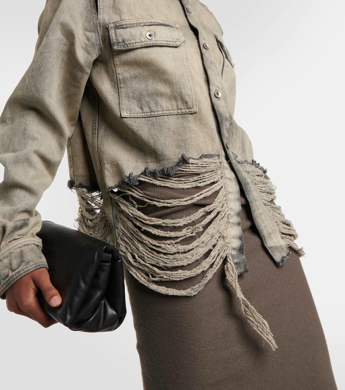 Rick Owens DRKSHDW cropped denim shirt jacket Rick Owens