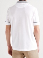 KITON - Contrast-Detailed Cotton Polo Shirt - White - S