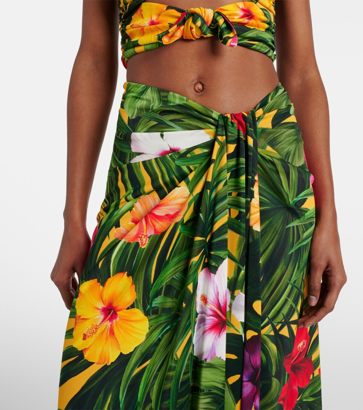 Dolce&Gabbana Draped floral midi skirt