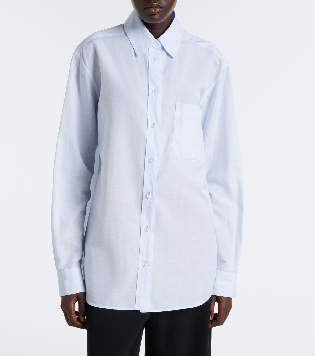 The Row Gavina cotton chambray shirt