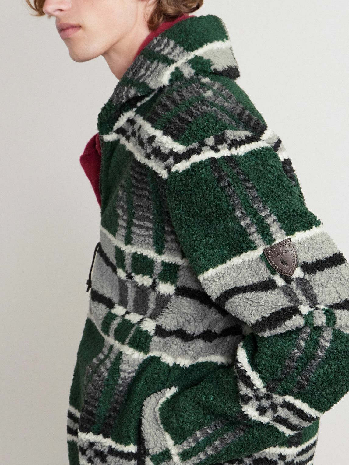 Polo Ralph Lauren - Shawl-Collar Checked Woven Zip-Up Cardigan - Green