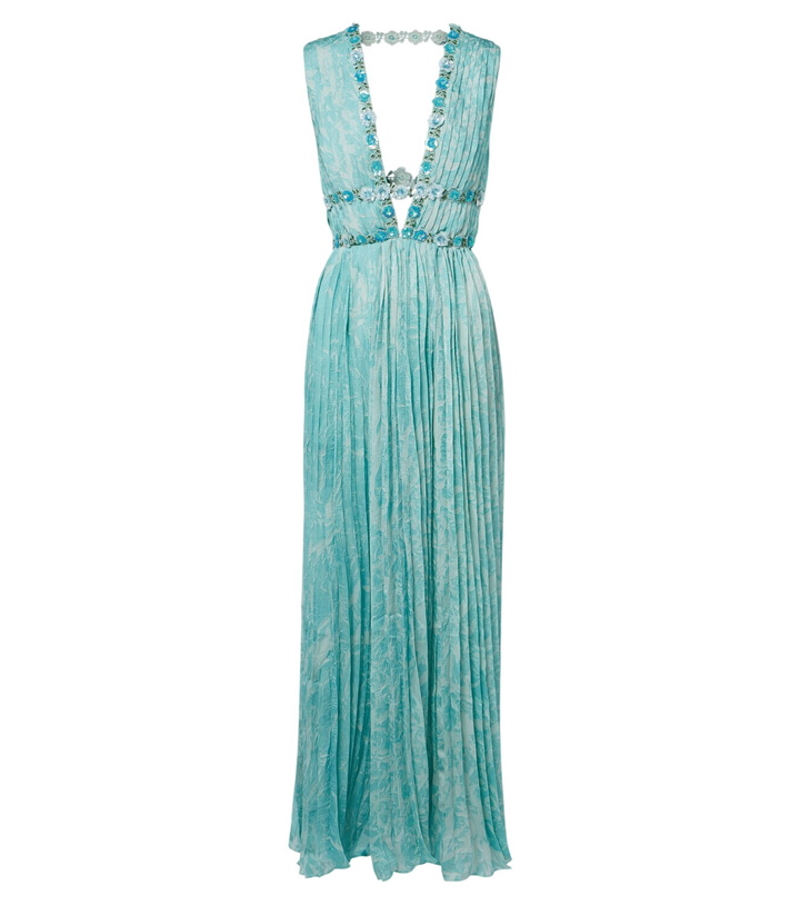 Photo: Là Fuori Frosted embellished floral silk gown