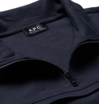 A.P.C. - Cotton-Jersey Half-Zip Sweatshirt - Men - Navy