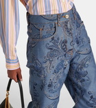 Etro Paisley jacquard wide-leg jeans