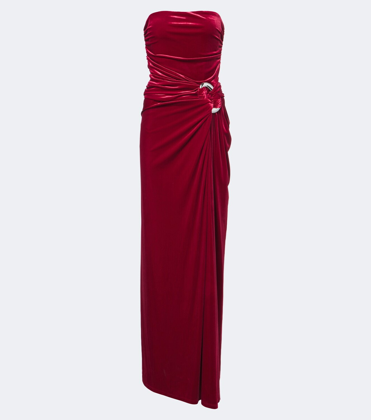 Simkhai Emma gathered velvet bustier gown