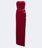 Simkhai Emma gathered velvet bustier gown