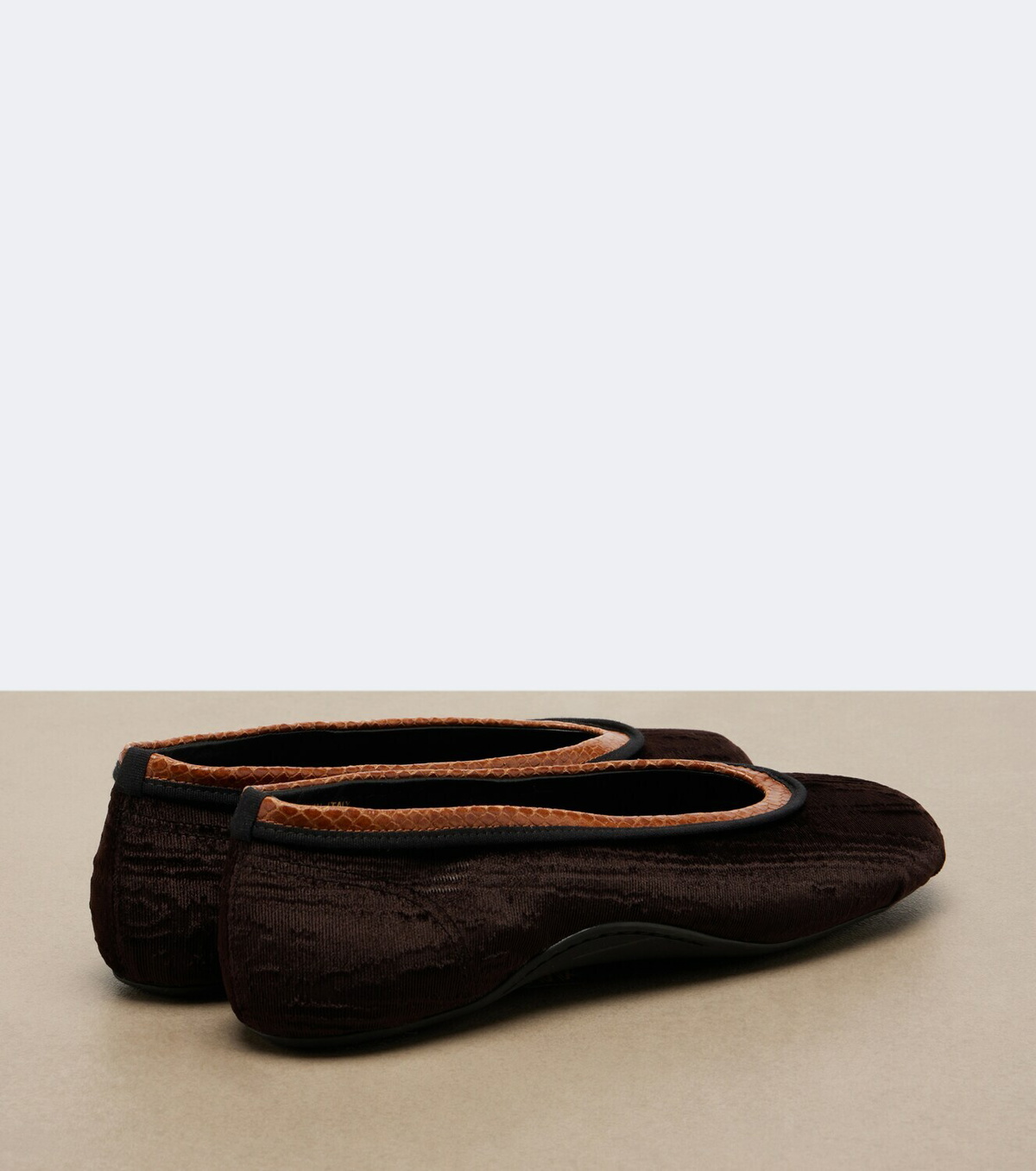 Dries Van Noten Leather-trimmed velvet ballet flats