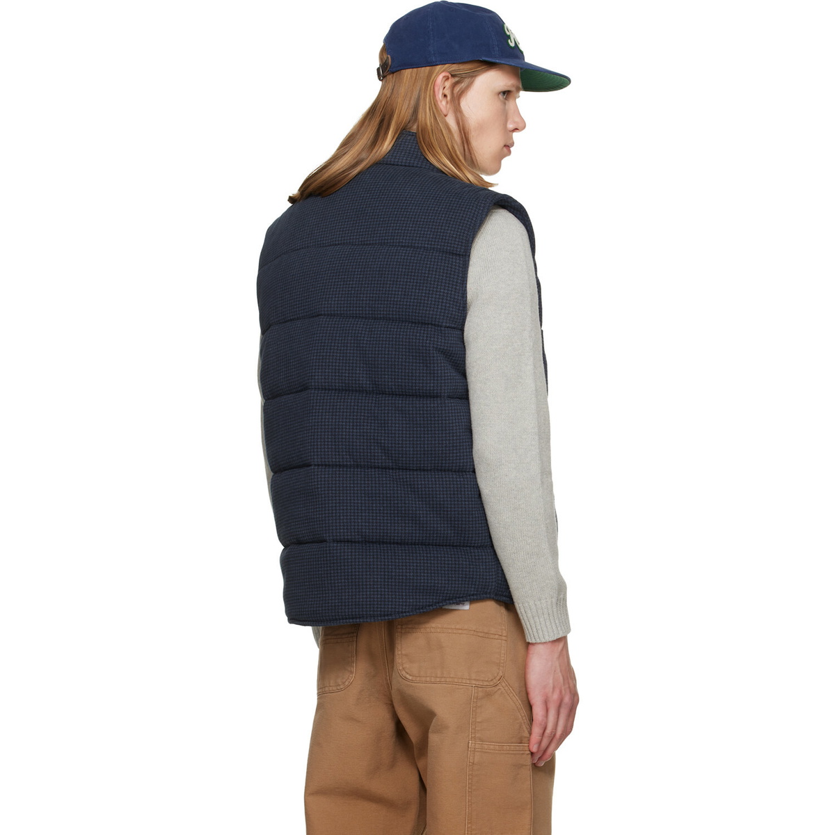 Polo Ralph Lauren Navy Houndstooth-Print Estate-Rib Vest