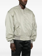 ENTIRE STUDIOS Grey Satin Bomber Jacket
